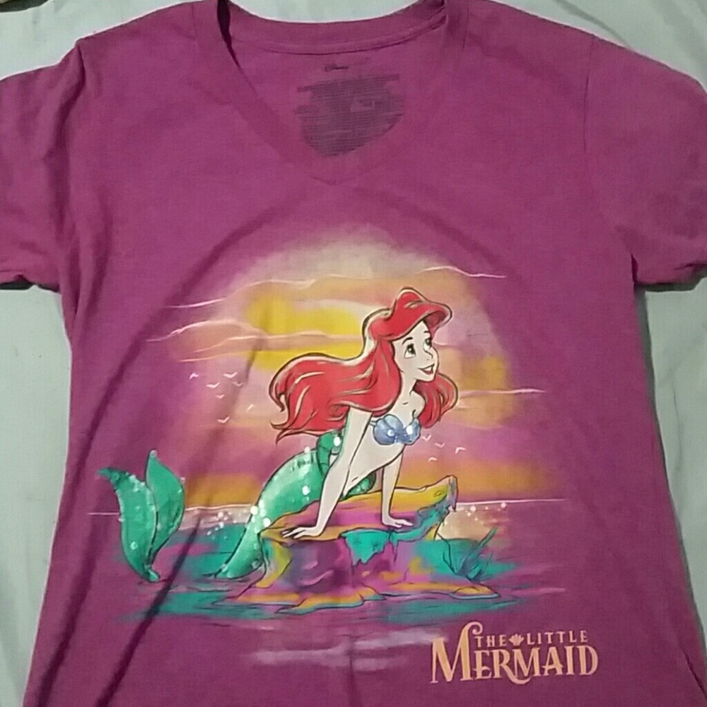Disney Little Mermaid magenta shirt